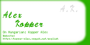 alex kopper business card